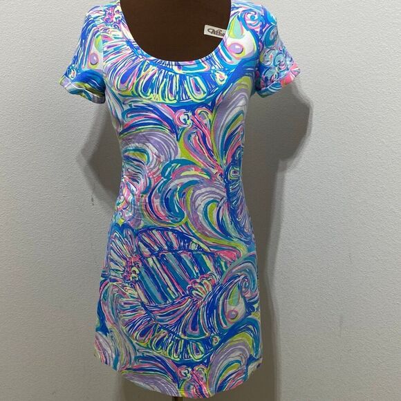 Lilly Pulitzer Women's Tammy T-Shirt Dress in Multi Guilty Pleasure Swirl XS - Picture 1 of 11